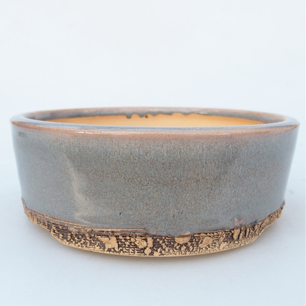 Bonsaischale aus Keramik 16 x 16 x 5,5 cm, grau