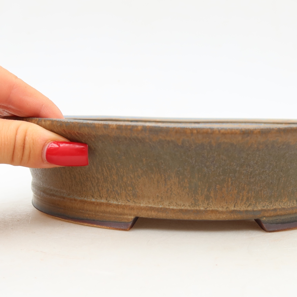Keramik-Bonsai-Schale 24 x 21,5 x 5,5 cm, Farbe: braun