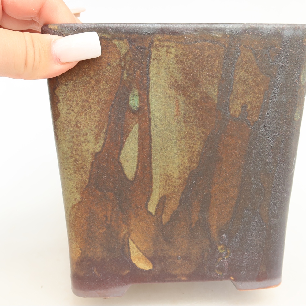 Keramik-Bonsai-Schale 13 x 13 x 14 cm, Farbe: braun