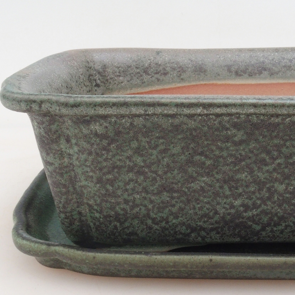 Bonsaischale + Untertasse H50 - grün