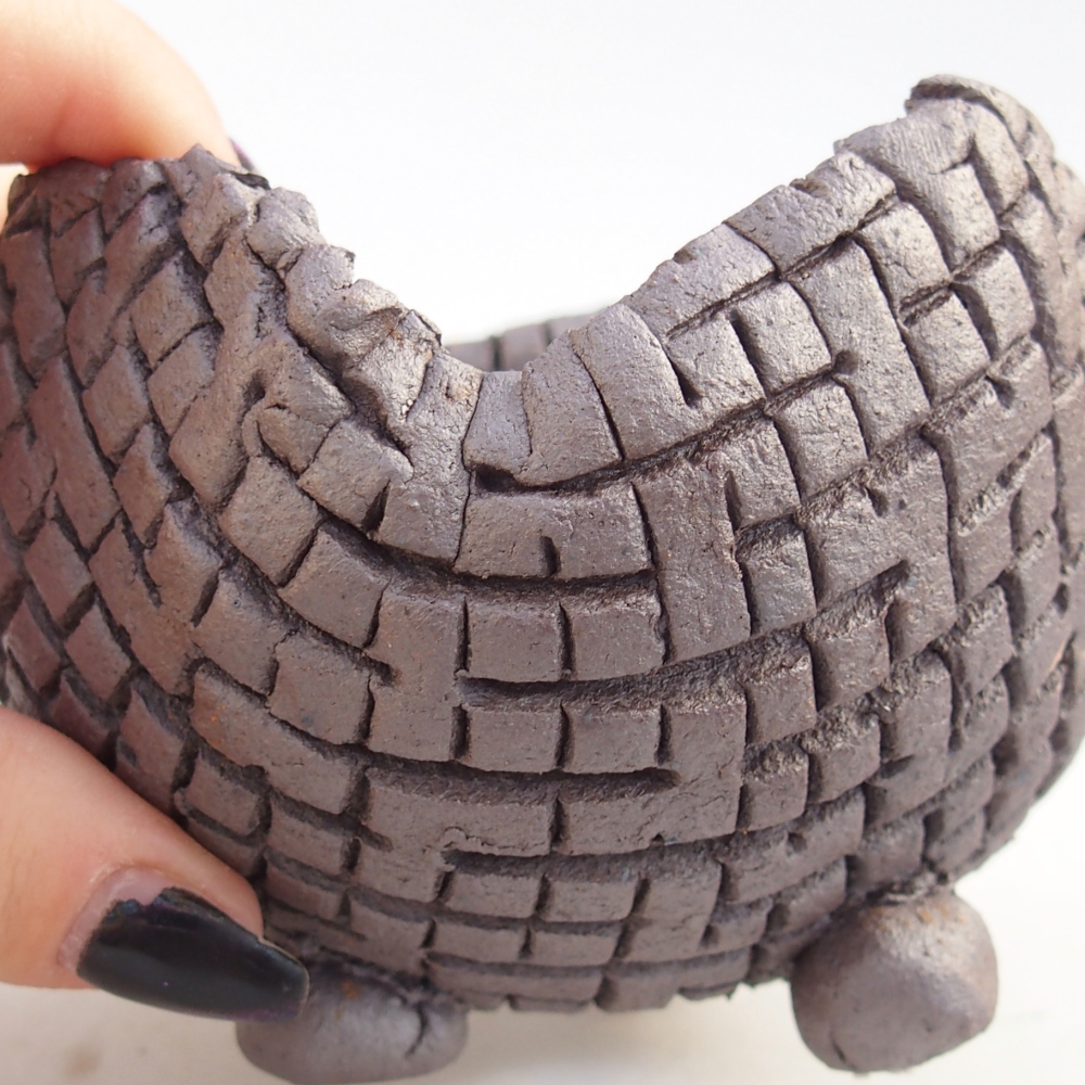 Keramikschale 10 x 10 x 7,5 cm , Metallic-Farbe