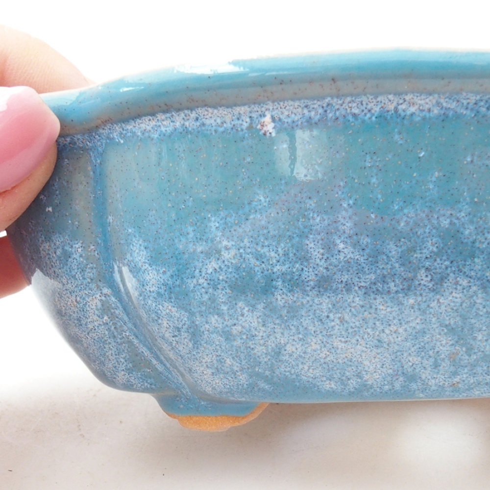 Bonsaischale aus Keramik 12,5 x 10 x 4,5 cm, Farbe blau