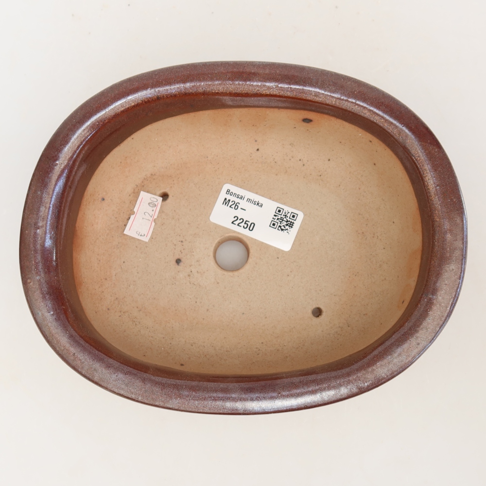 Keramik-Bonsai-Schale, 18 x 14,5 x 5,5 cm, Farbe: weinrot