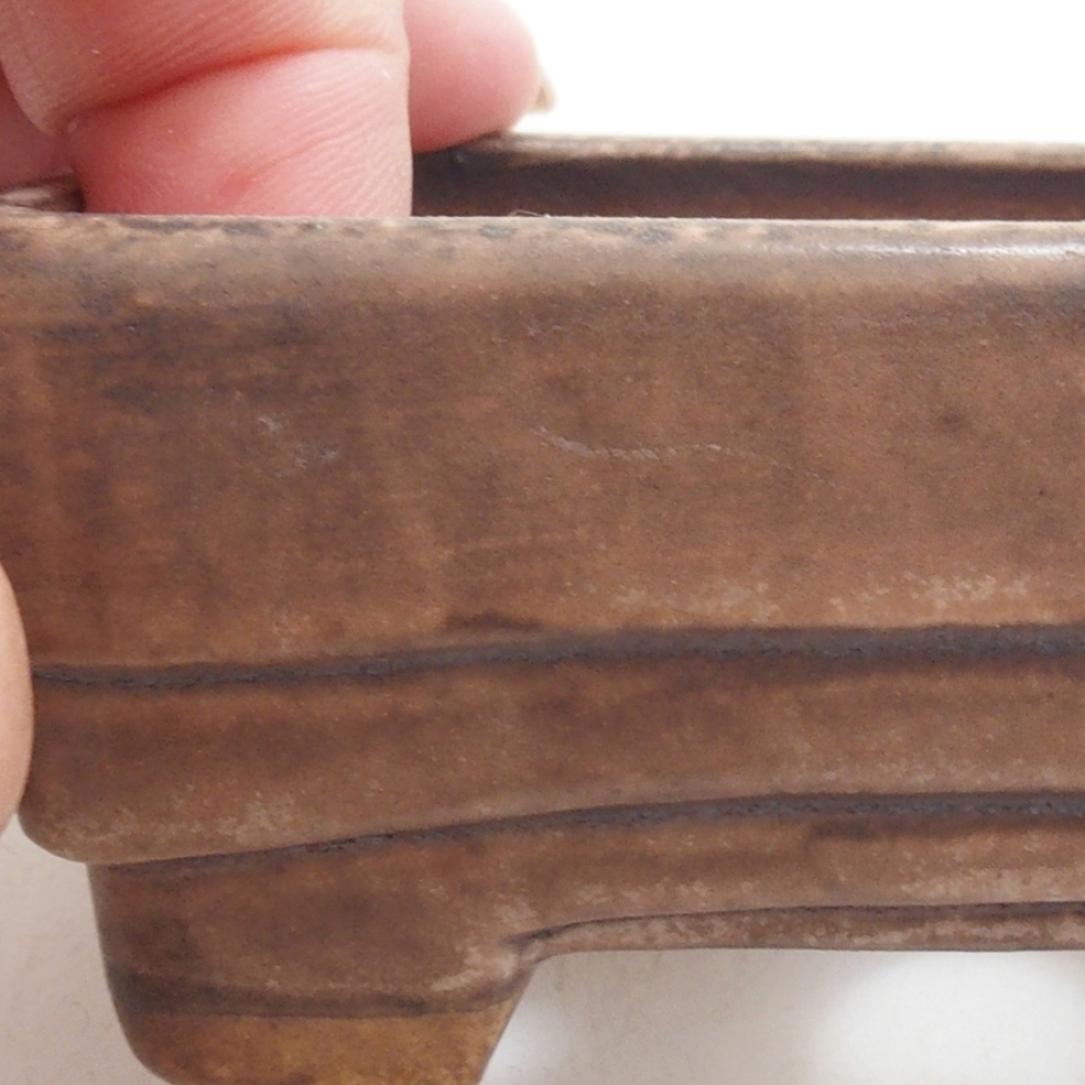 Bonsaischale aus Keramik 10 x 8,5 x 4 cm, braun