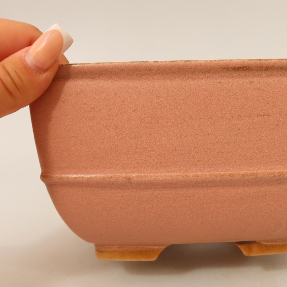 Keramik-Bonsai-Schale, 16,5 × 16,5 × 9,5 cm, Farbe: Rosa