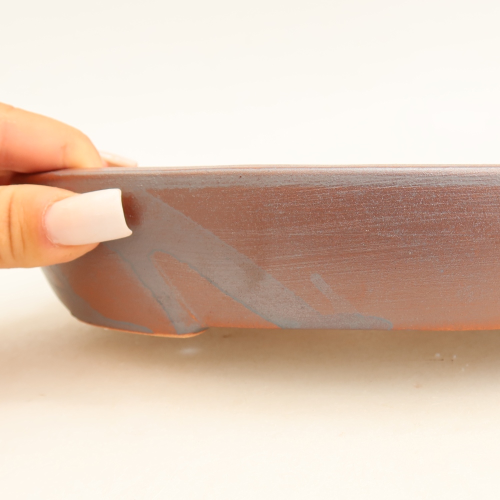 Bonsaischale aus Keramik 22 x 17 x 4 cm, metallfarben