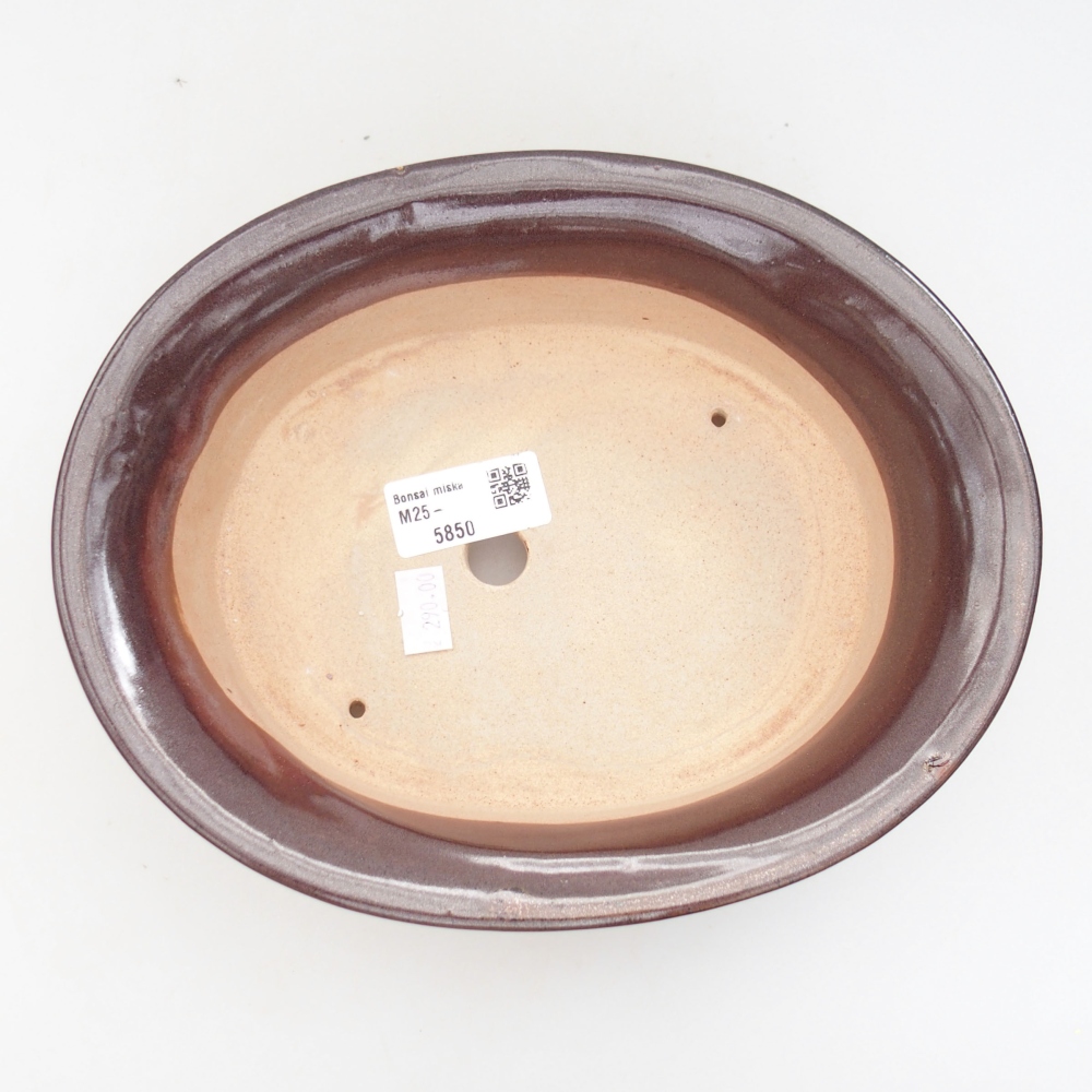 Bonsaischale aus Keramik 23 x 18 x 6,5 cm, braun
