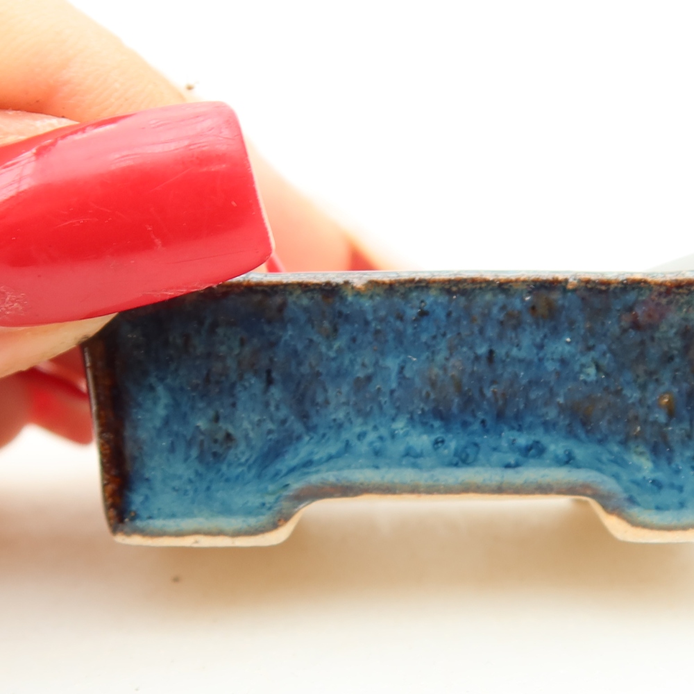 Keramik-Bonsai-Schale, 5 × 3 × 2 cm, Farbe: Blau