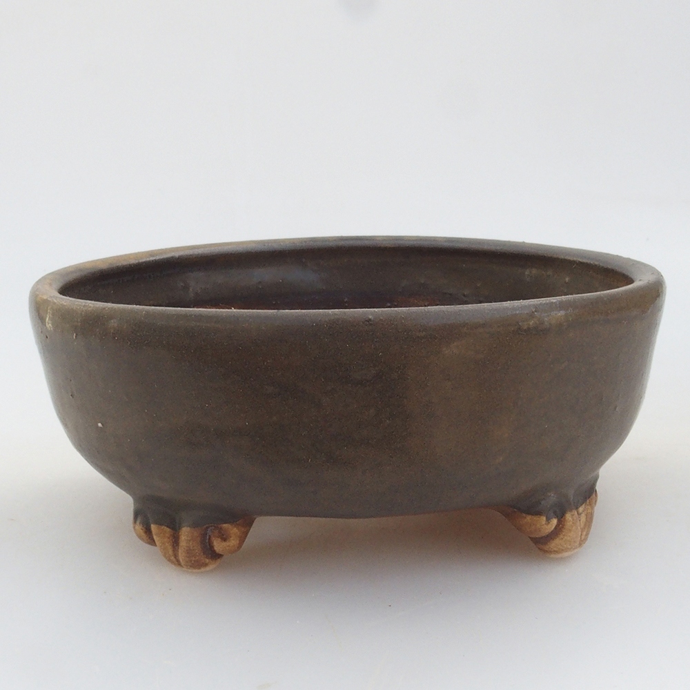 Bonsaischale aus Keramik 10 x 8,5 x 4 cm, braun