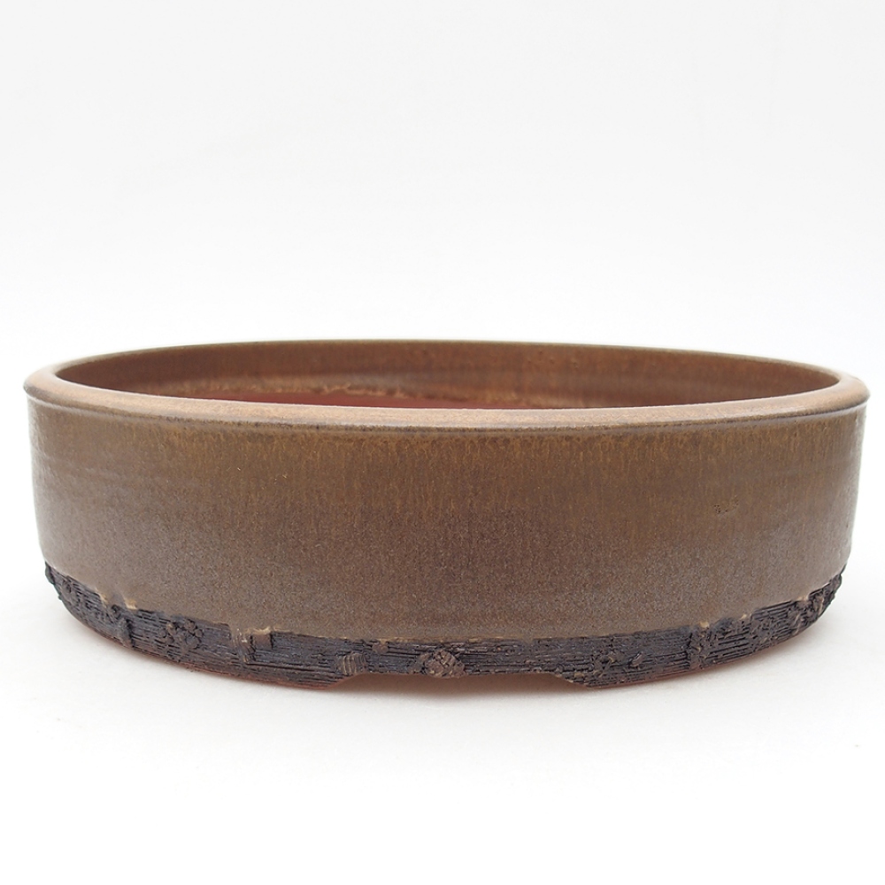 Bonsaischale aus Keramik 24,5 x 24,5 x 6 cm, braun