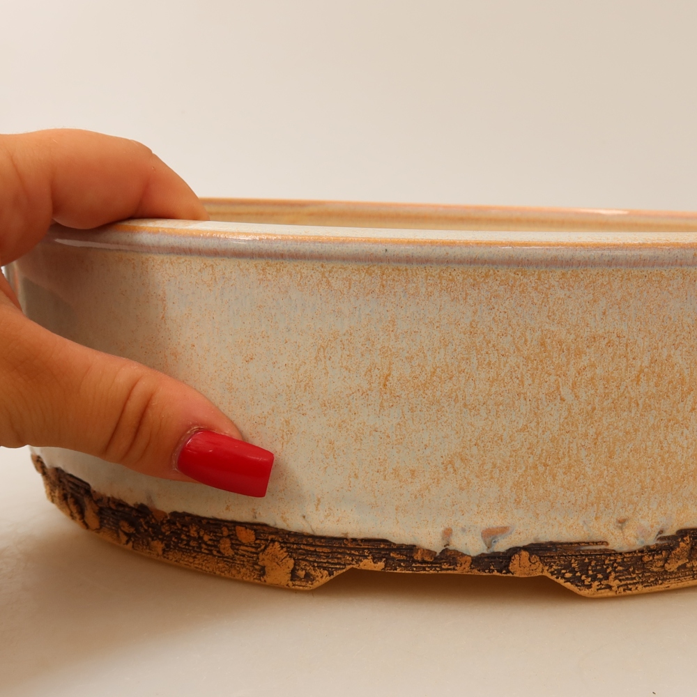 Keramik-Bonsai-Schale, 28 x 28 x 8 cm, Farbe: Beige