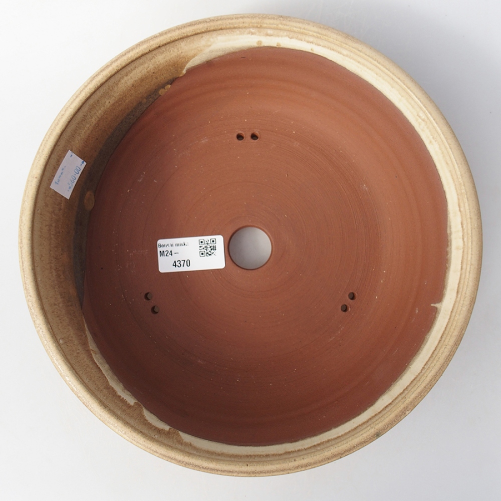 Bonsaischale aus Keramik 19 x 19 x 7 cm, Farbe beige