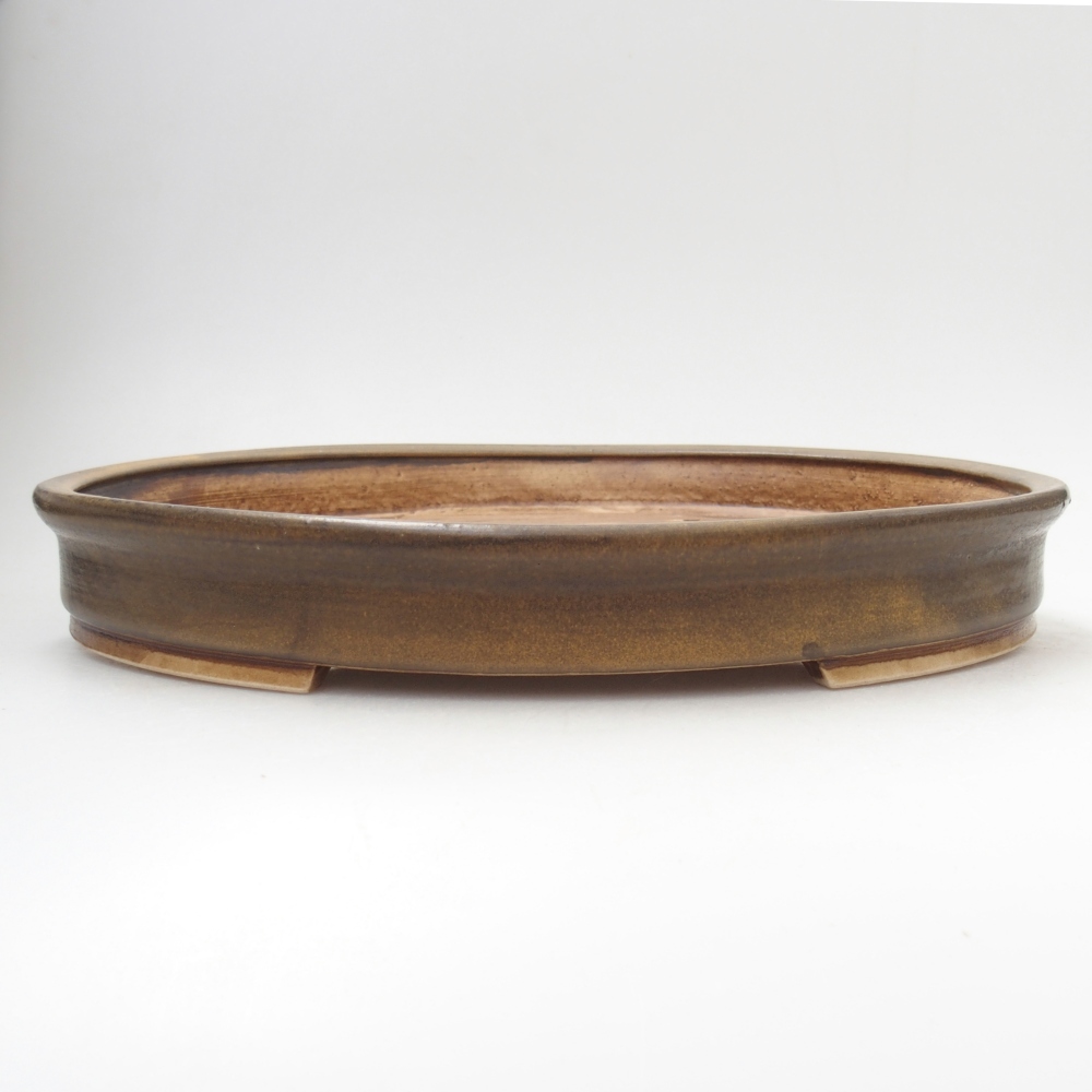 Bonsaischale aus Keramik 30 x 26,5 x 4 cm, braun