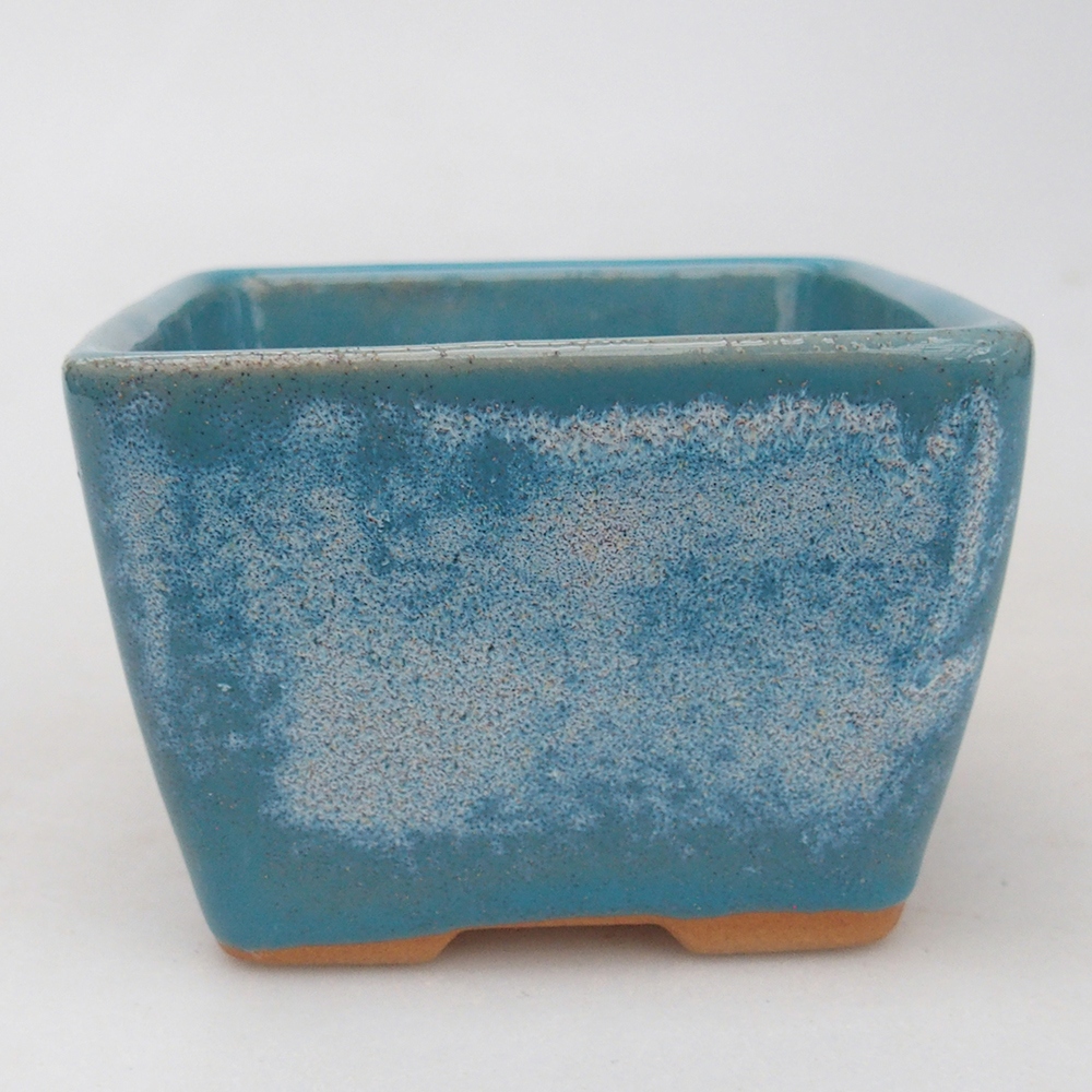 Bonsaischale aus Keramik 8,5 x 8,5 x 6 cm, Farbe blau