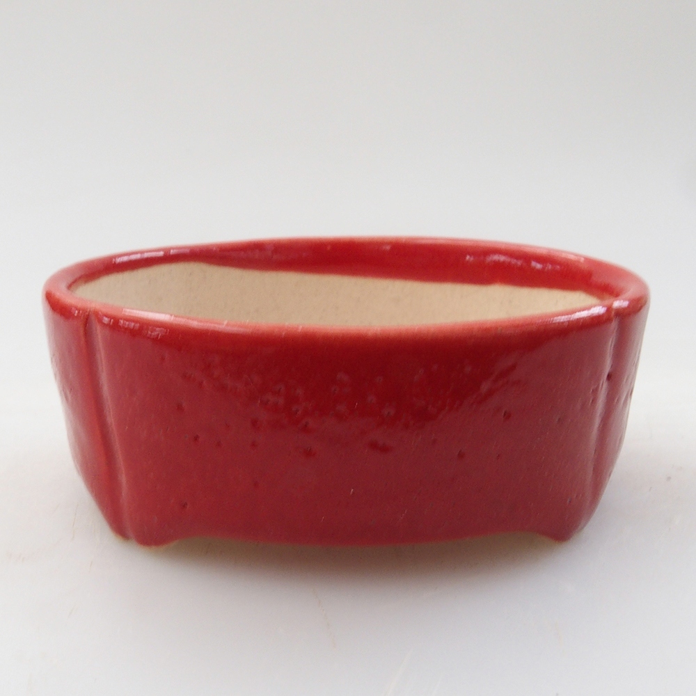 Mini-Bonsaischale 6,5 x 6,5 x 2,5 cm, Farbe rot