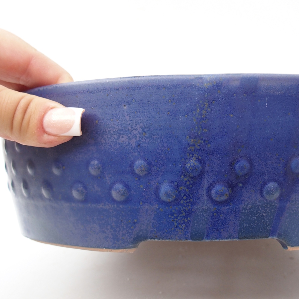 Bonsaischale aus Keramik 24,5 x 24,5 x 7 cm, Farbe blau