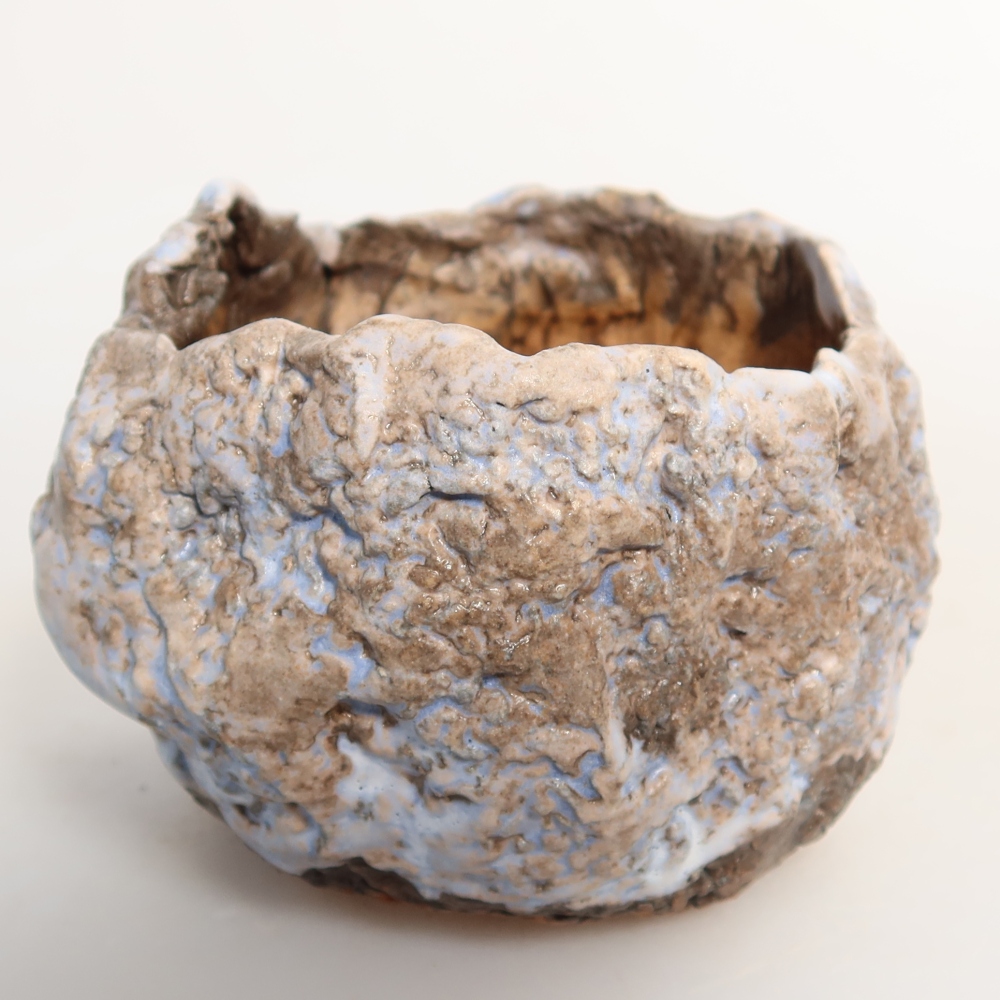 Keramikschale  7,5 x 7 x 6 cm, Farbe: blau-braun