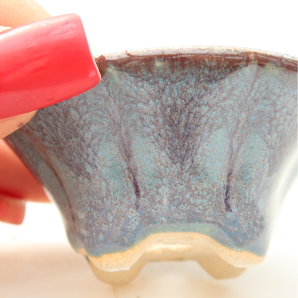 Keramik-Bonsai-Schale, 5,5 x 5,5 x 2,5 cm, Farbe: Grau