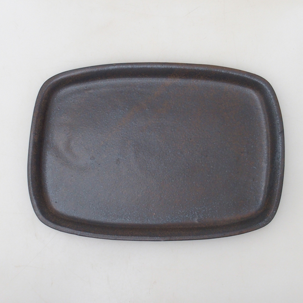 Bonsaischale + Untertasse H08 - 25 x 19,5 x 6 cm - braun