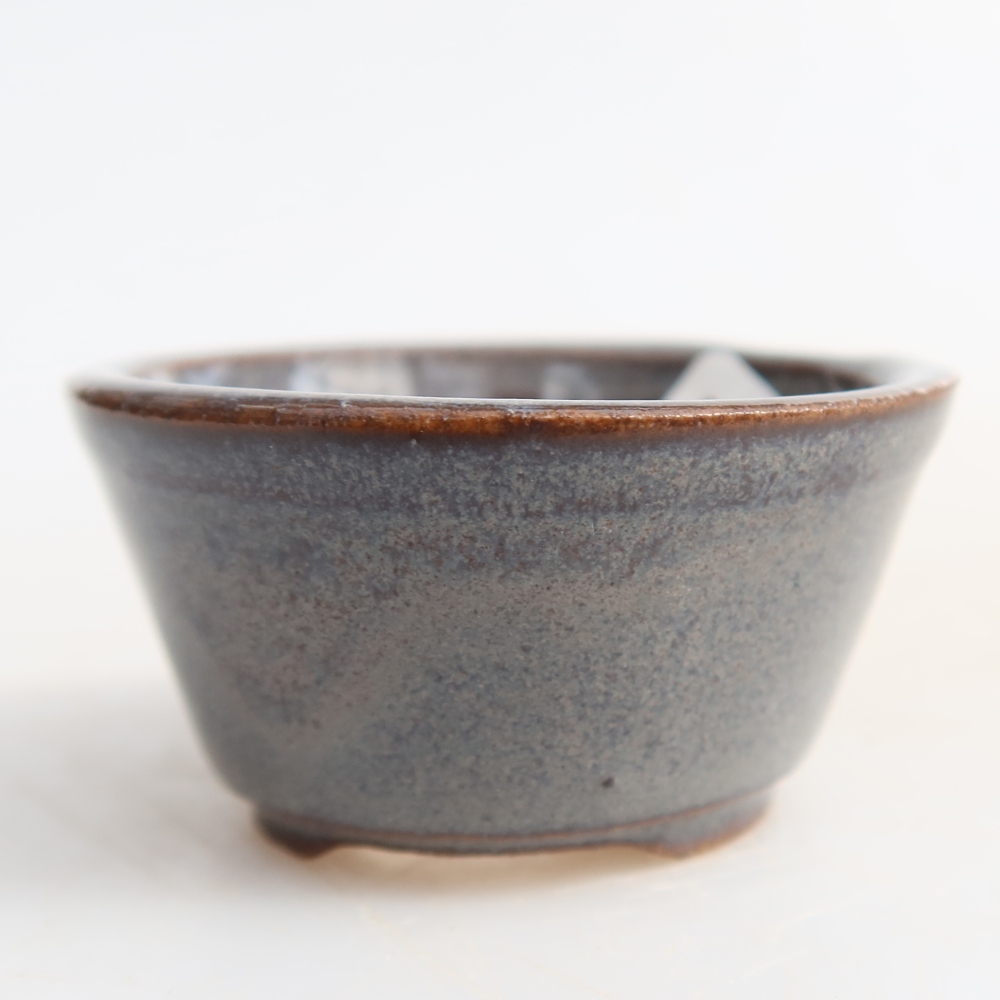 Keramik-Bonsai-Schale, 4,5 x 4,5 x 2,5 cm, Farbe: Grau