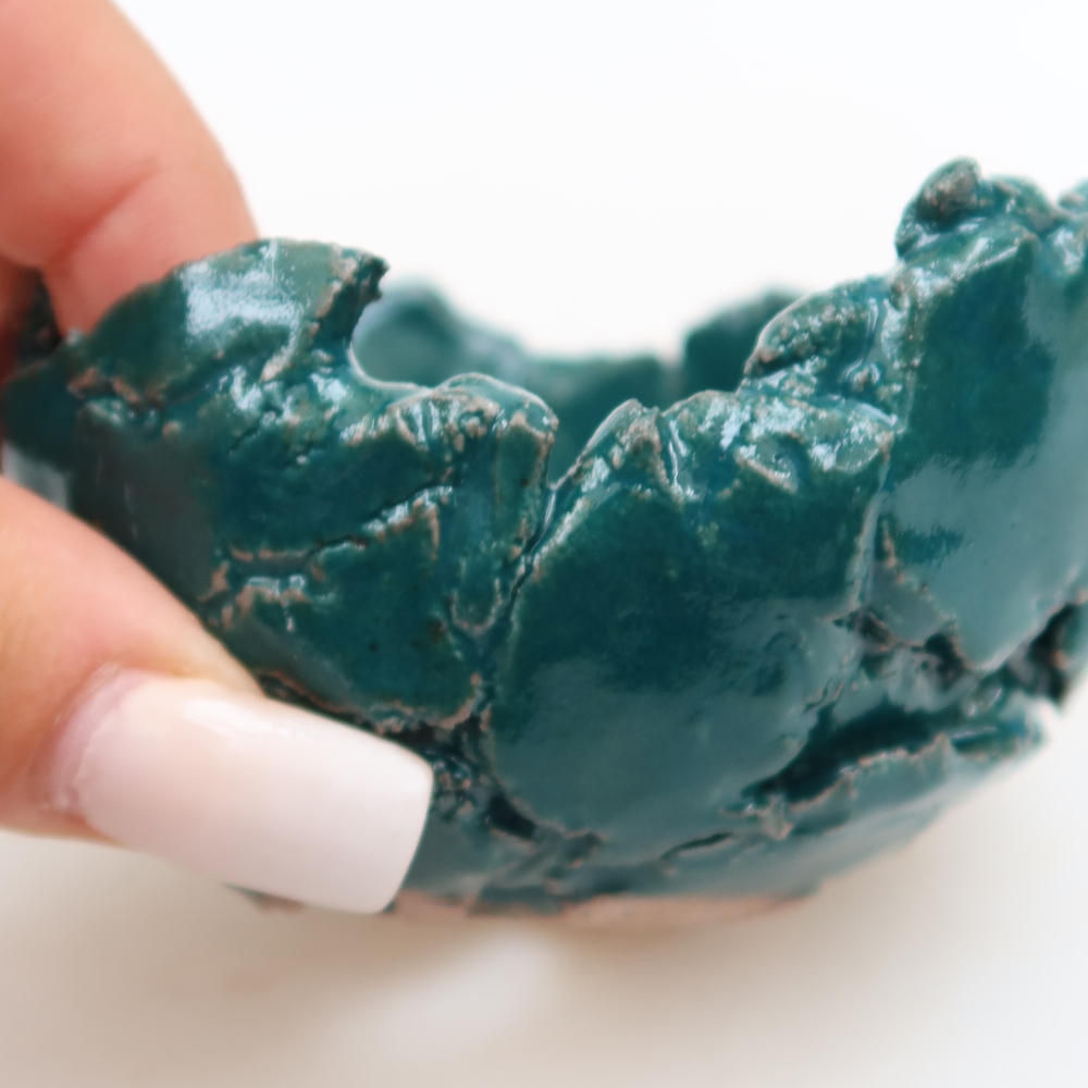 Keramikschale 9 x 8 x 5 cm , Farbe grün