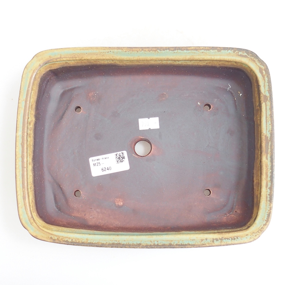 Bonsaischale aus Keramik 24,5 x 19 x 7 cm, grün