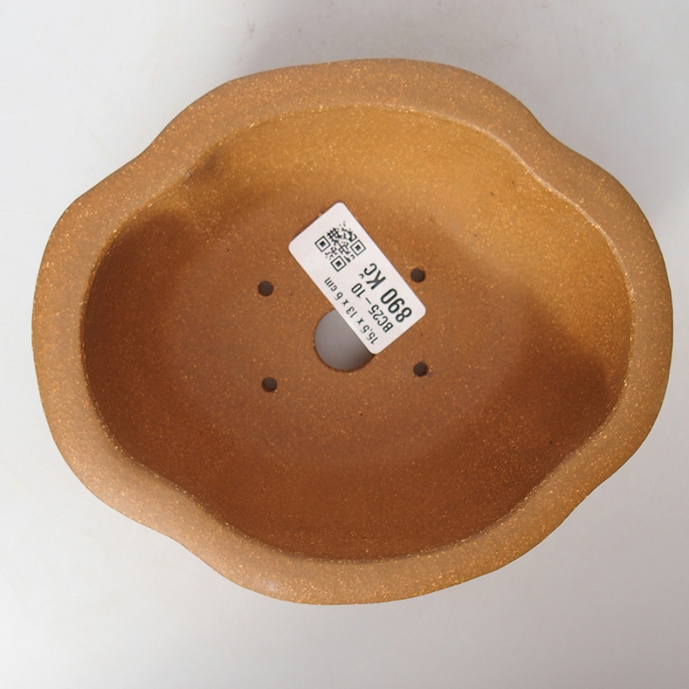 Bonsaischale aus Keramik 15,5 x 13 x 6 cm, Farbe ocker