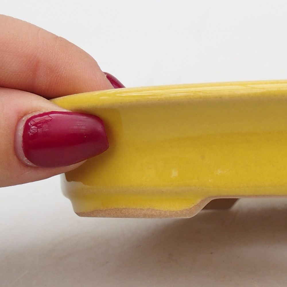 Bonsaischale aus Keramik 13 x 11 x 2,5 cm, gelb