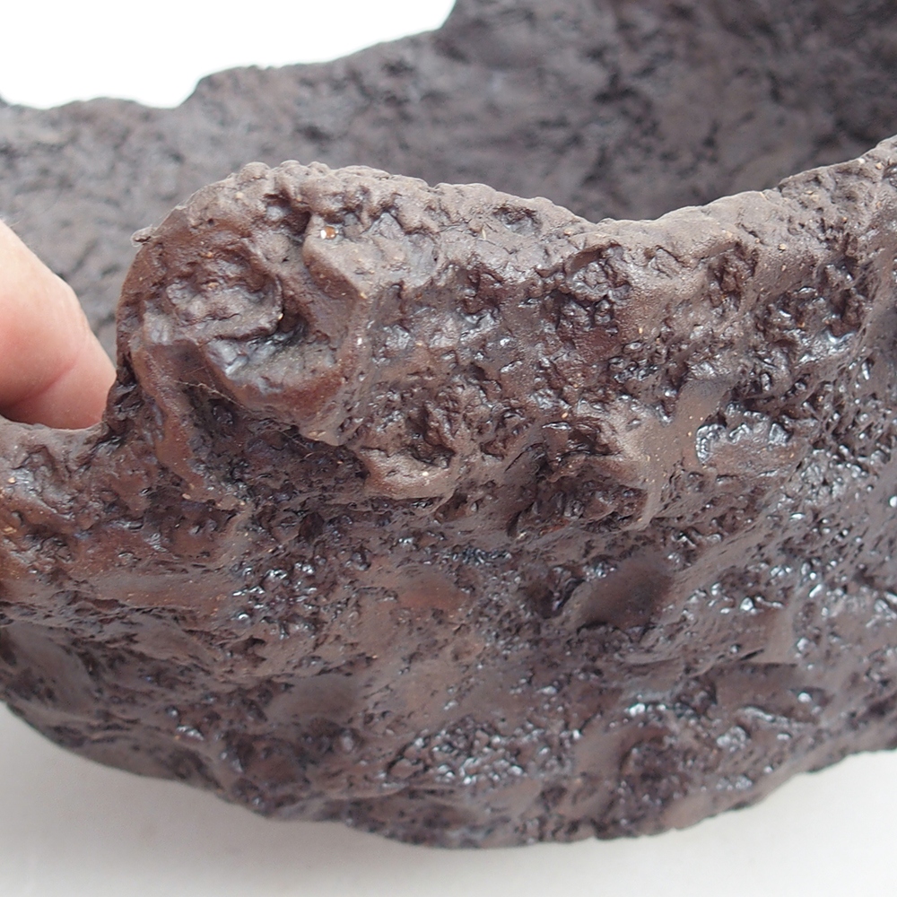 Keramikschale 24 x 21 x 20 cm , Farbe braun