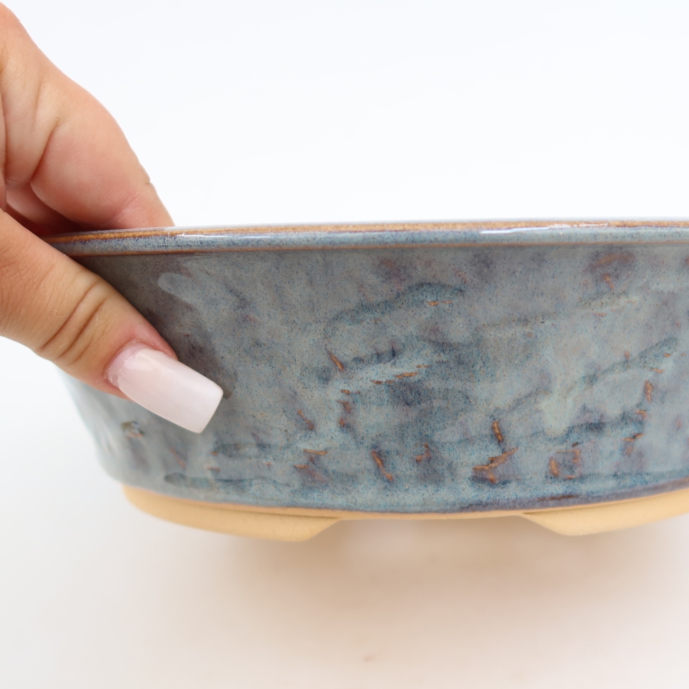 Keramik-Bonsai-Schale 25 x 25 x 6,5 cm, Farbe: Grau