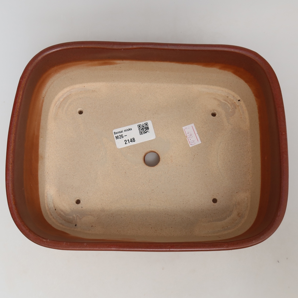 Keramik-Bonsai-Schale 23 x 17,5 x 7,5 cm, Farbe: weinrot