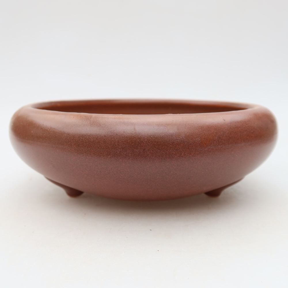 Keramik-Bonsai-Schale 20 x 20 x 7,5 cm, Farbe: Weinrot