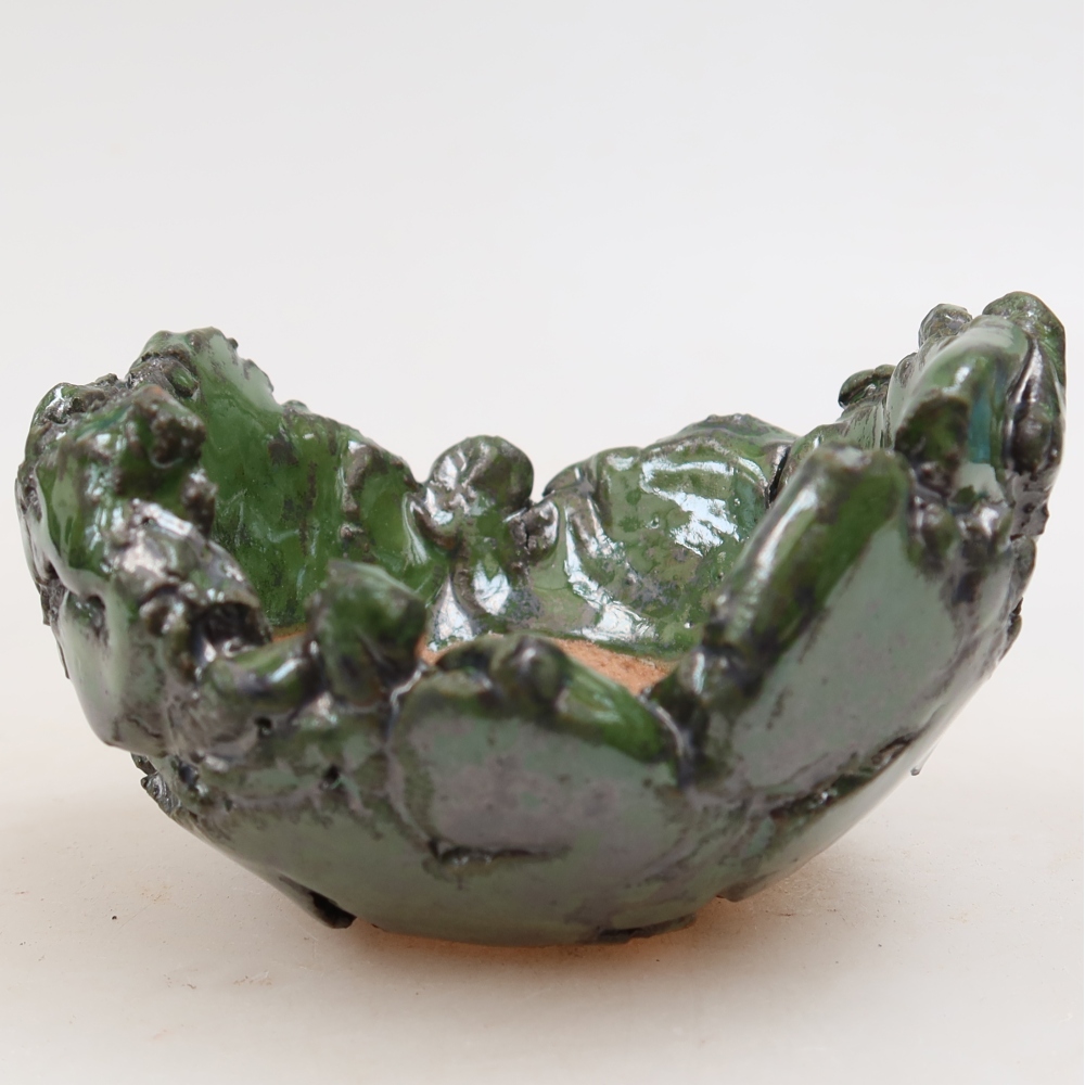 Keramikschale  9,5 x 9 x 6 cm, Farbe: grün