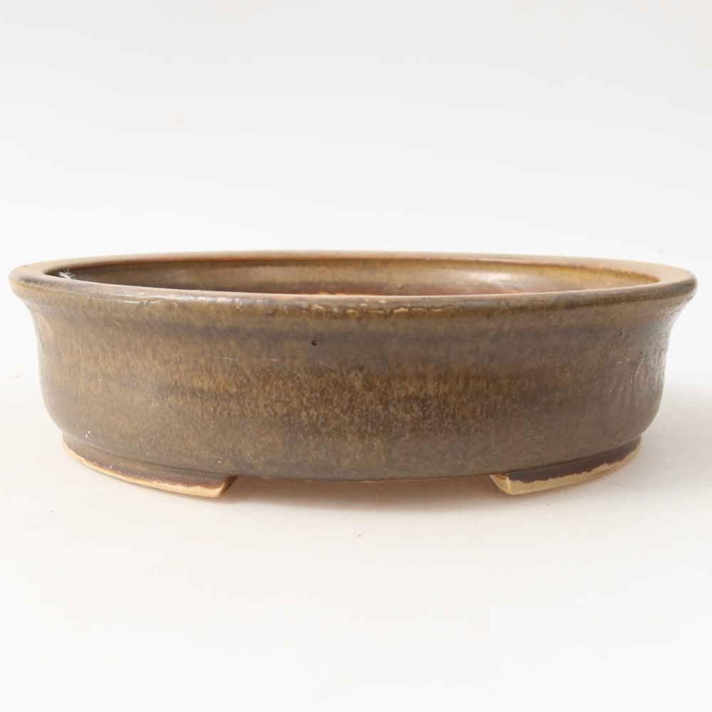 Bonsaischale aus Keramik 17,5 x 16 x 4,5 cm, braun
