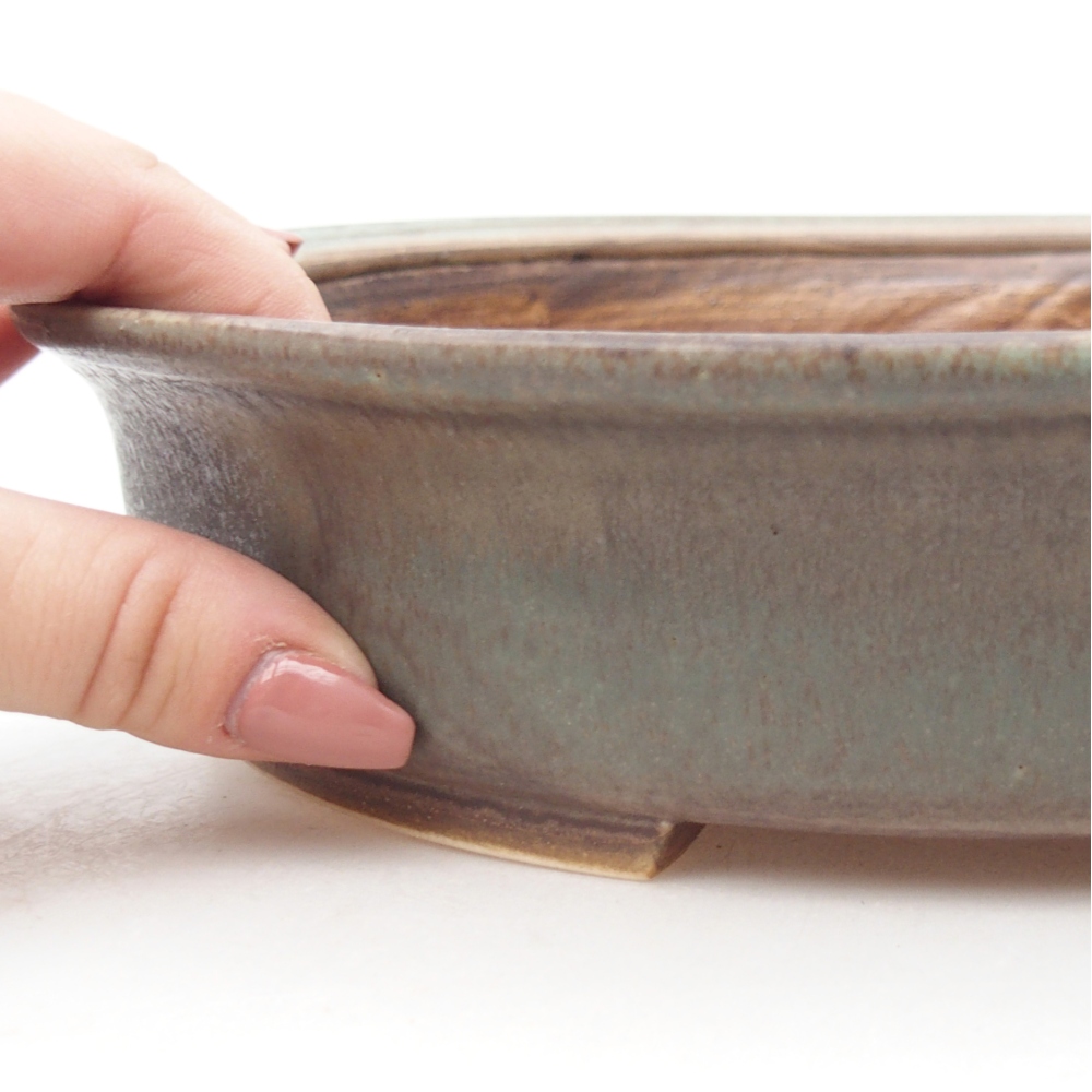 Bonsaischale aus Keramik 26 x 23,5 x 5,5 cm, grün