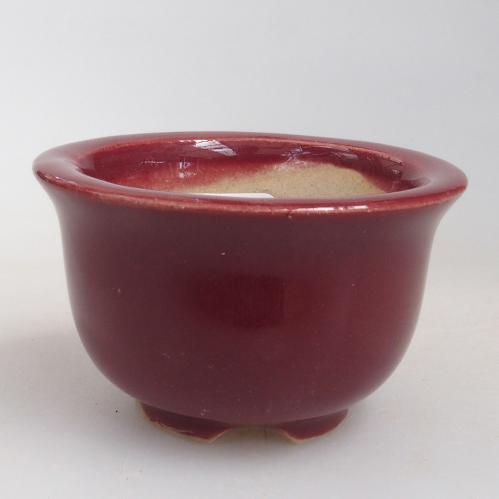 Mini-Bonsaischale 4,5 x 4,5 x 2,5 cm, bordeauxrot