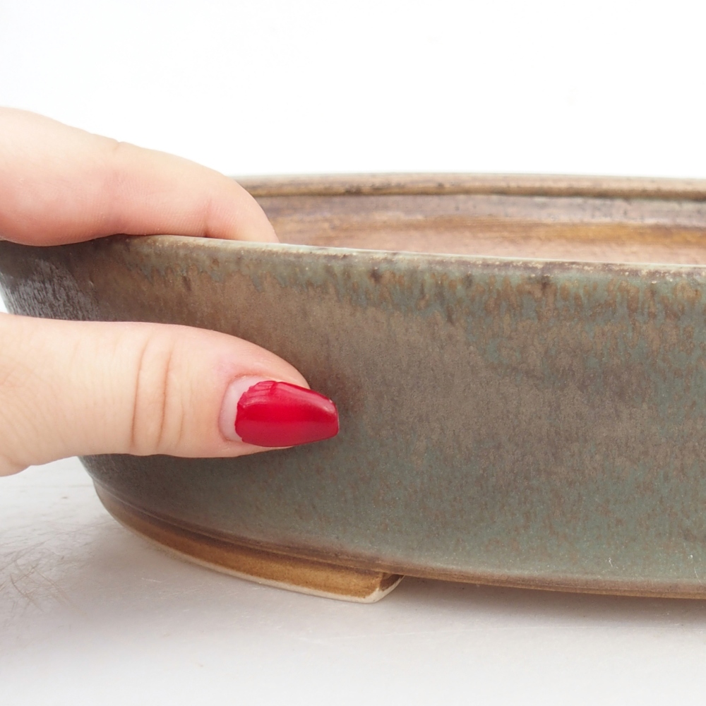 Bonsaischale aus Keramik 31,5 x 28,5 x 6,5 cm, grün