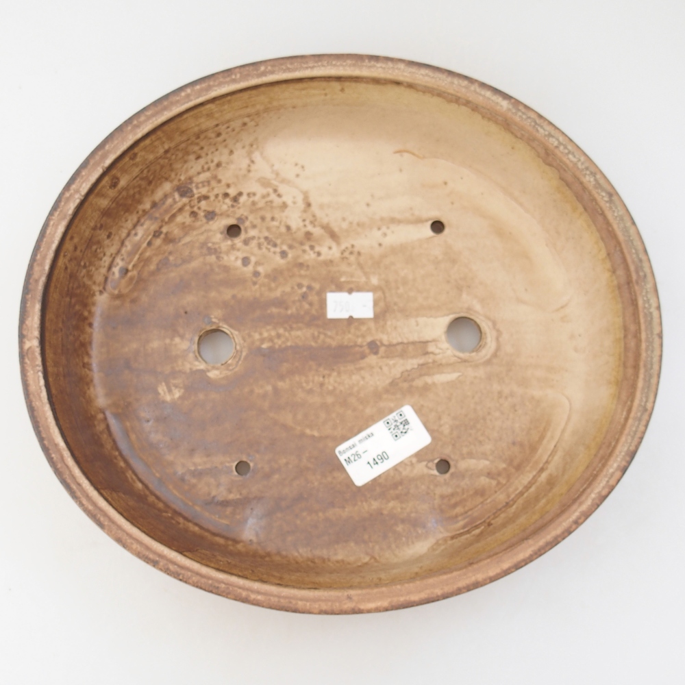 Bonsaischale aus Keramik 26,5 x 23,5 x 5,5 cm, Farbe beige