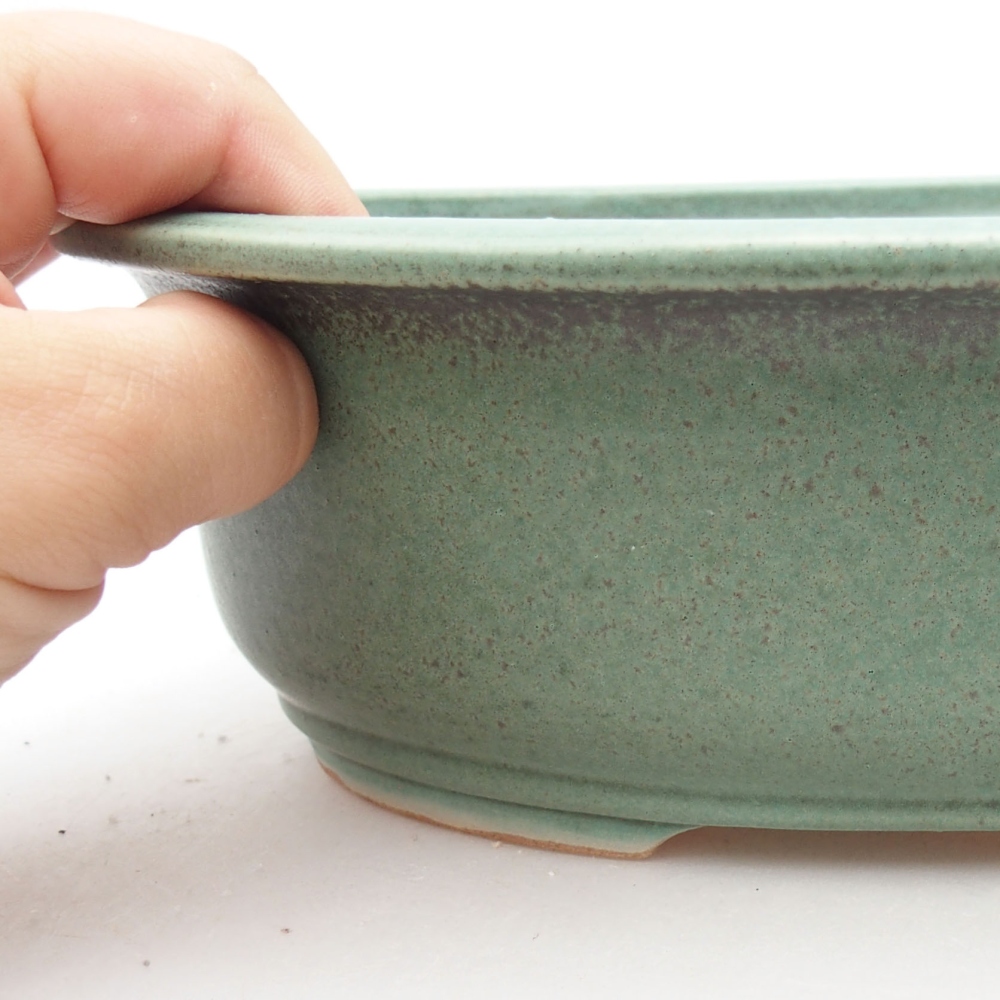 Bonsaischale aus Keramik 23 x 19,5 x 7 cm, grün