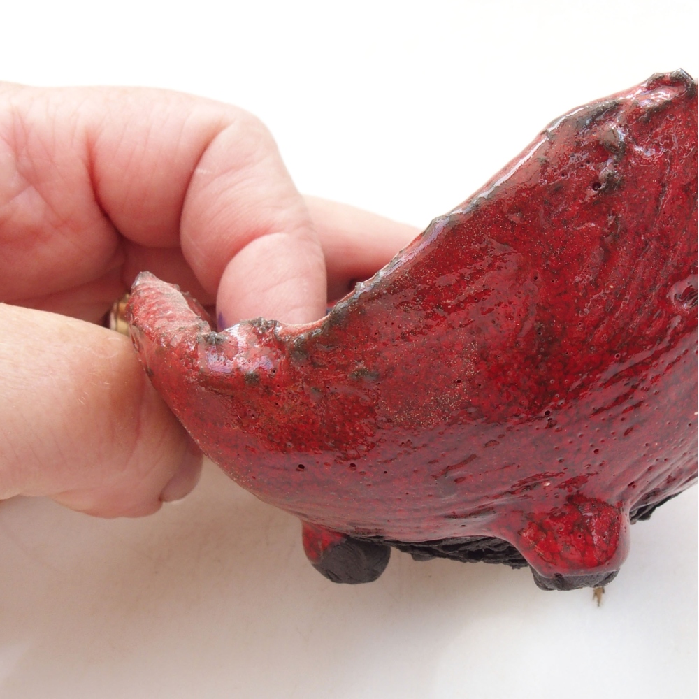 Keramikschale 8 x 7,5 x 5 cm , Farbe rot