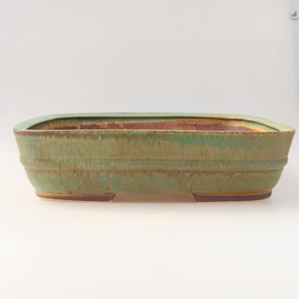 Keramik-Bonsai-Schale 29,5 x 24,5 x 7,5 cm, Farbe: grün