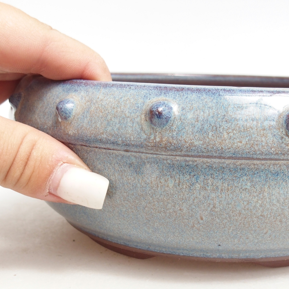 Bonsaischale aus Keramik 18 x 18 x 7 cm, Farbe blau