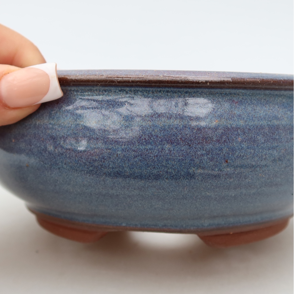 Bonsaischale aus Keramik 16 x 16 x 5 cm, Farbe blau
