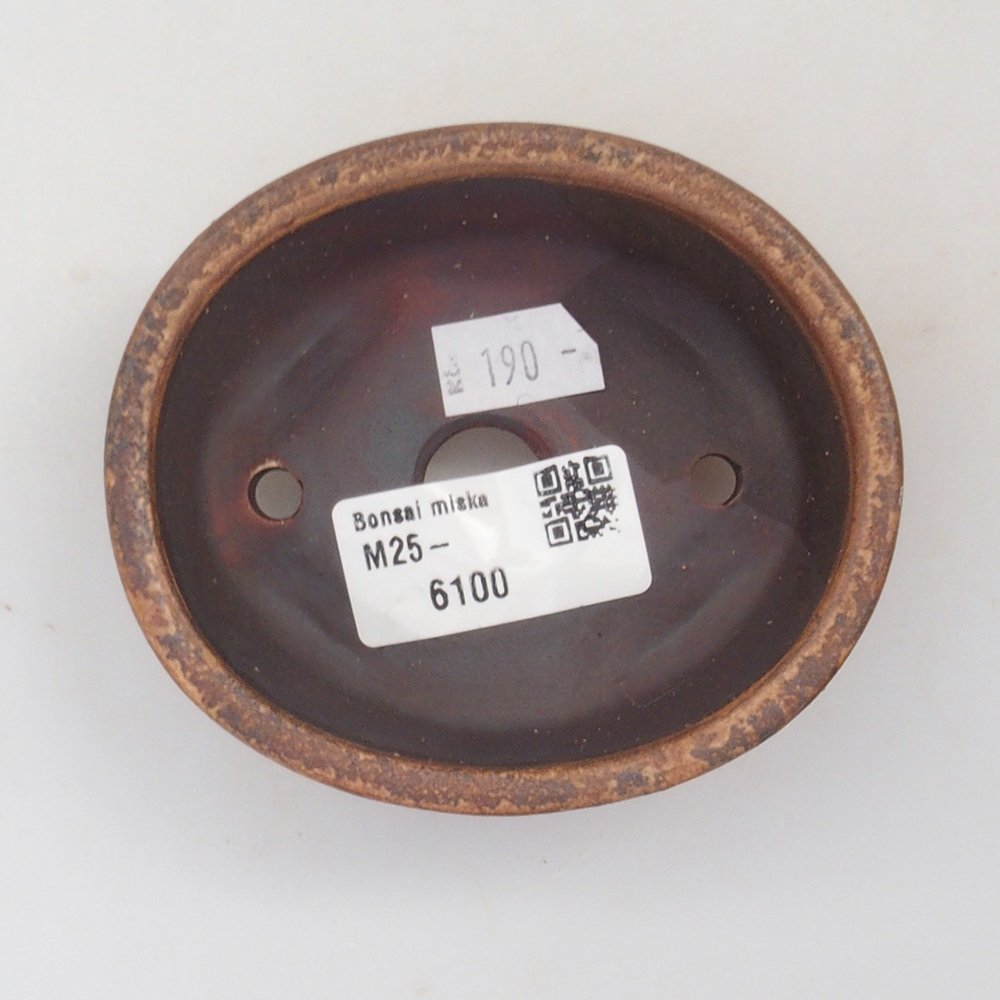 Bonsaischale aus Keramik 10 x 8,5 x 4 cm, braun
