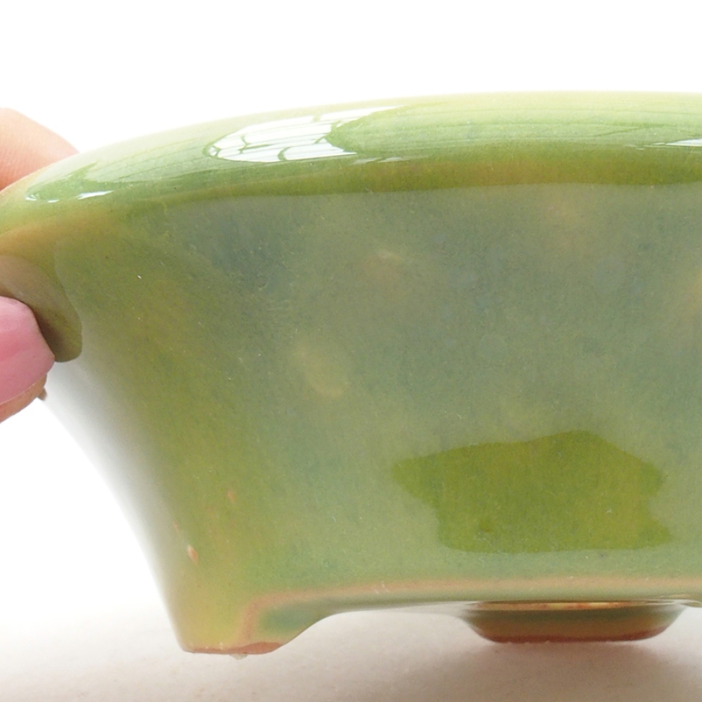 Bonsaischale aus Keramik 13,5 x 13,5 x 5 cm, grün