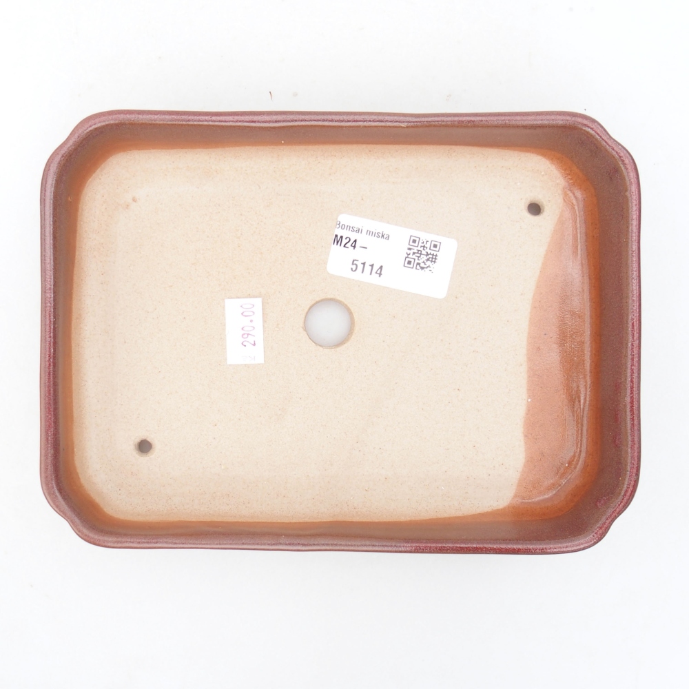 Bonsaischale aus Keramik 18 x 13 x 3 cm, bordeauxrot