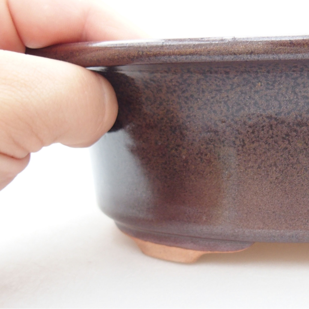 Bonsaischale aus Keramik 23 x 18 x 6,5 cm, braun