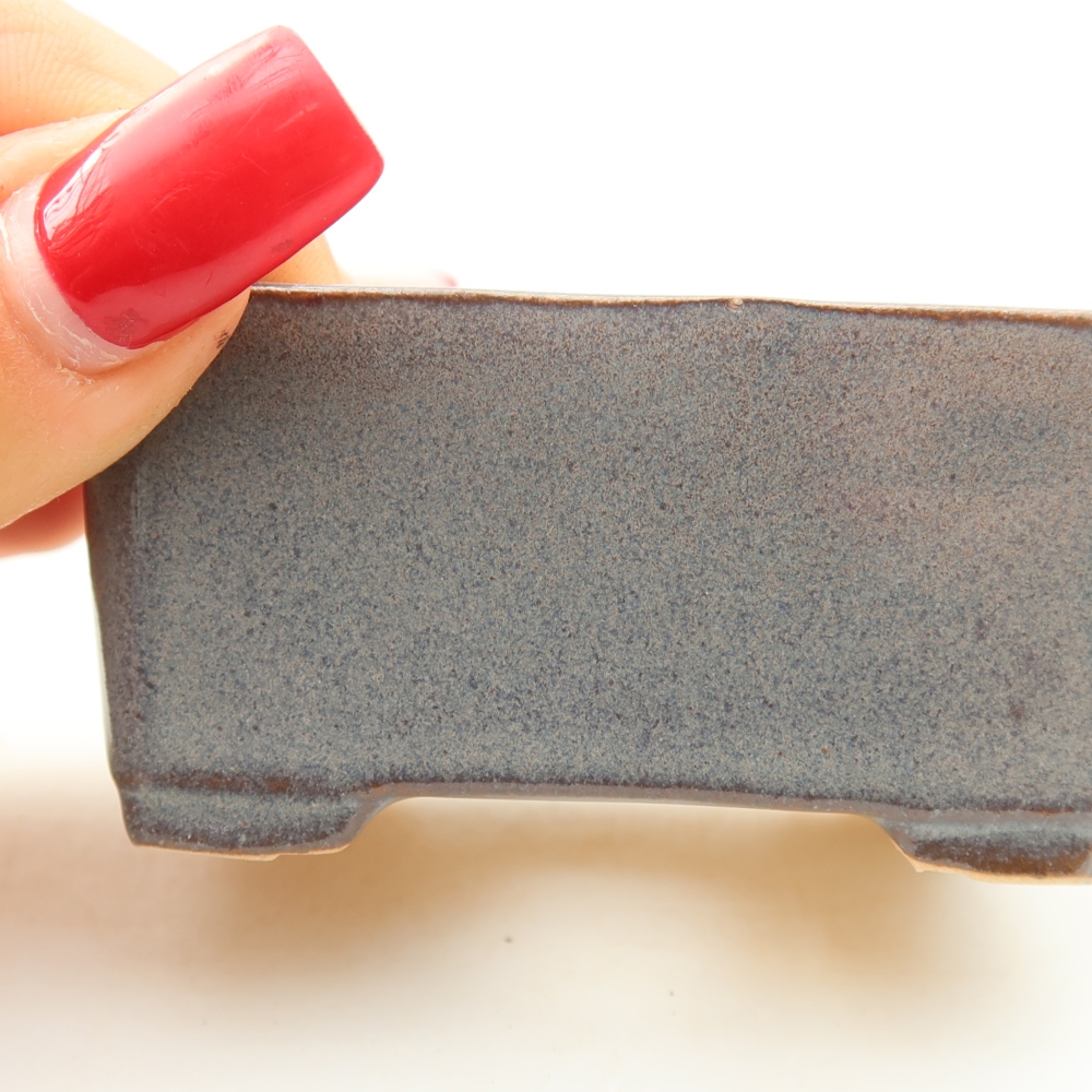 Keramik-Bonsai-Schale, 6,5 × 5,5 × 3,5 cm, Farbe: Grau