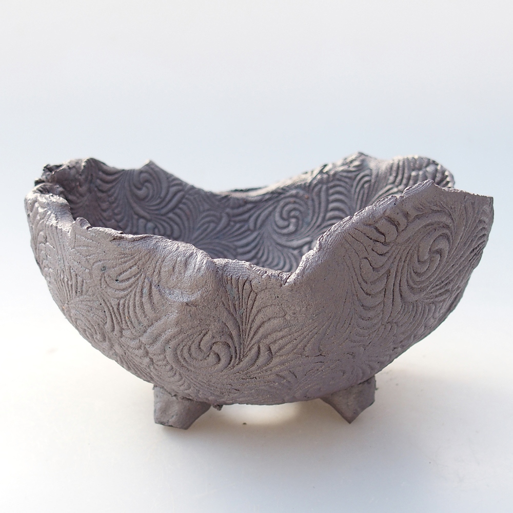 Keramikschale 13,5 x 13 x 7 cm , Metallic-Farbe