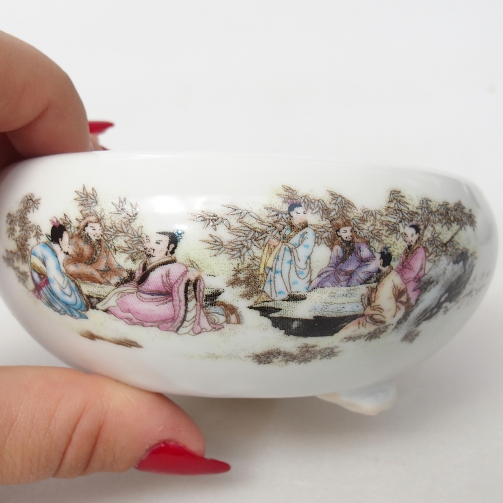 Bonsaischale aus Keramik 10 x 10 x 5 cm, Farbe weiß